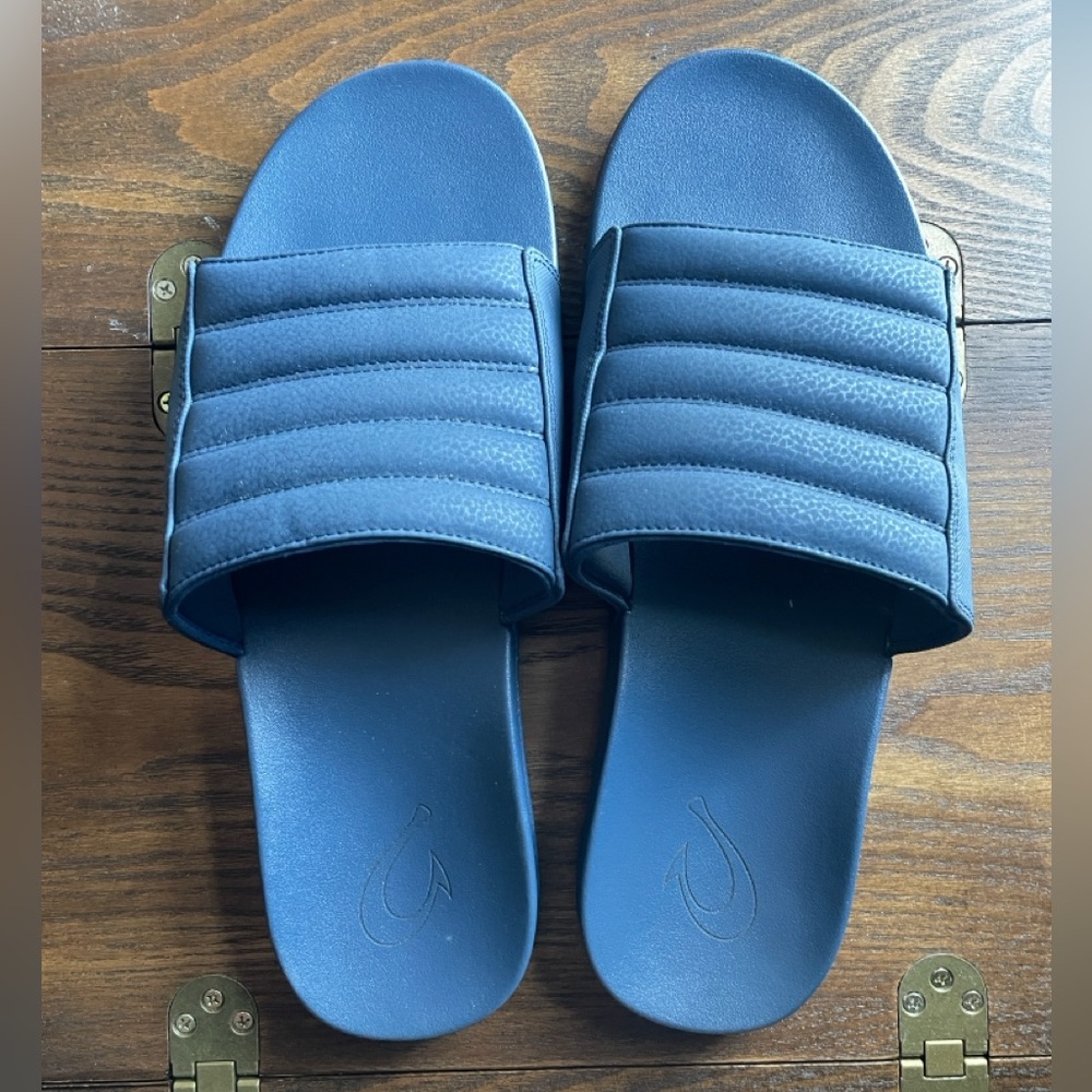OluKai Navy Padded Slide Sandals